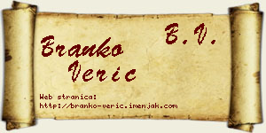 Branko Verić vizit kartica